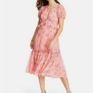 Love shack fancy pink floral midi dress!